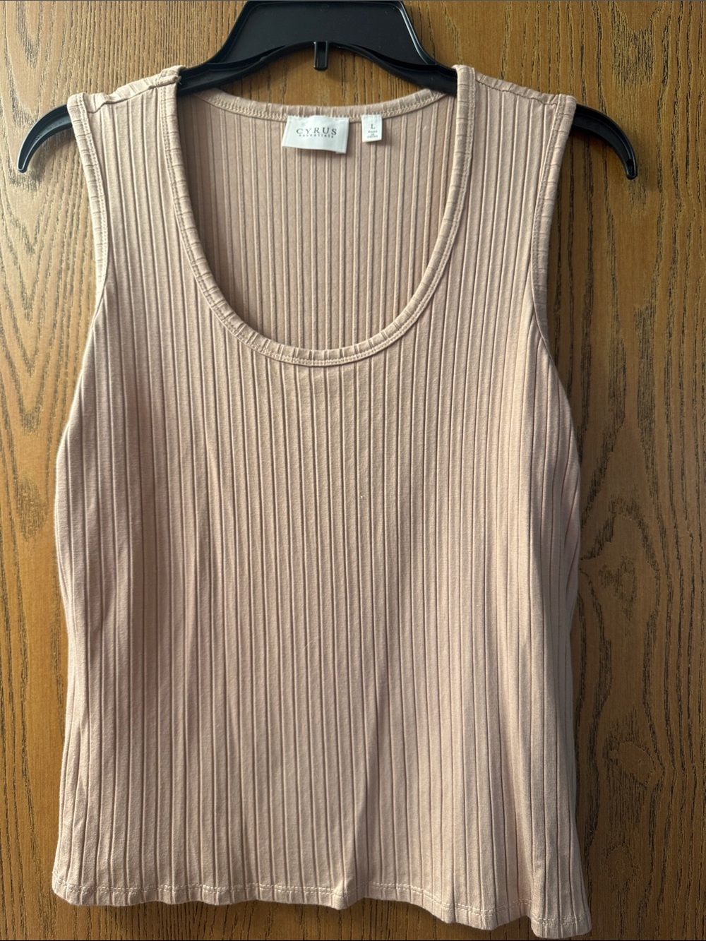 Cyrus Ribbed Scoop Tank Top - Blush Pink